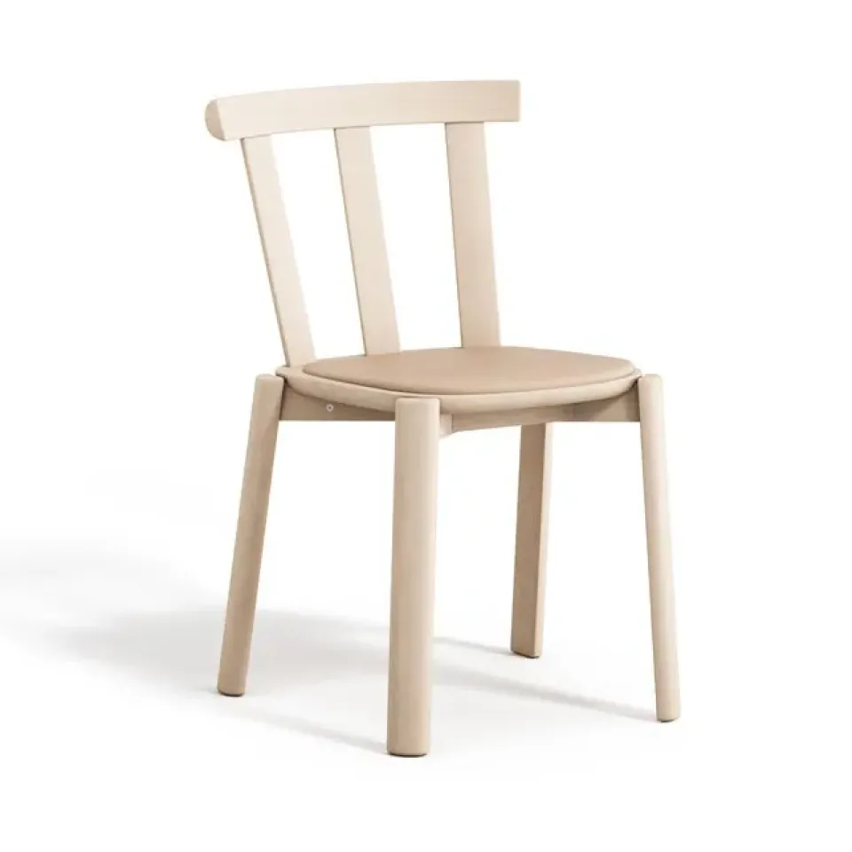 Stolab Chairs*Alt chair upholstered seat birch, Elmovegeta 22011-light matte lacquer Pink