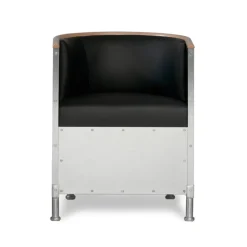 Källemo Armchairs & Footstools*Aluminum armchair brushed matt, Leather Tärnsjö -walnut Black