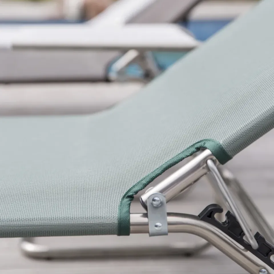 Fiam Seating*Amigo sun lounger, Fabric sage -aluminium Green