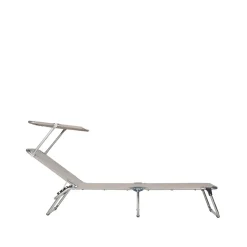 Fiam Seating*Amigo Top sun lounger, Fabric textaline taupe-aluminium frame-sunroof Beige