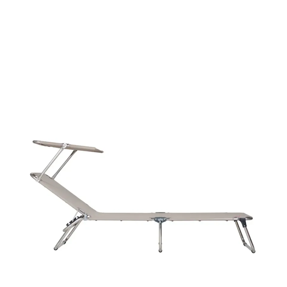 Fiam Seating*Amigo Top sun lounger, Fabric textaline taupe-aluminium frame-sunroof Beige