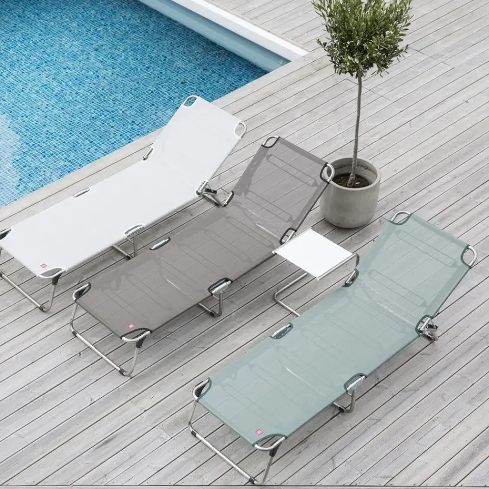Fiam Seating*Amigo XXL sun lounger, Fabric sage -aluminium frame Green