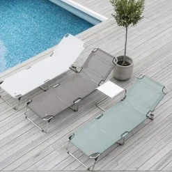 Fiam Seating*Amigo XXL sun lounger, Fabric continente, aluminum frame Grey