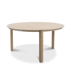 Mavis Dining Tables*Amor dining table round, oak white-pigmented hardwax oil Beige