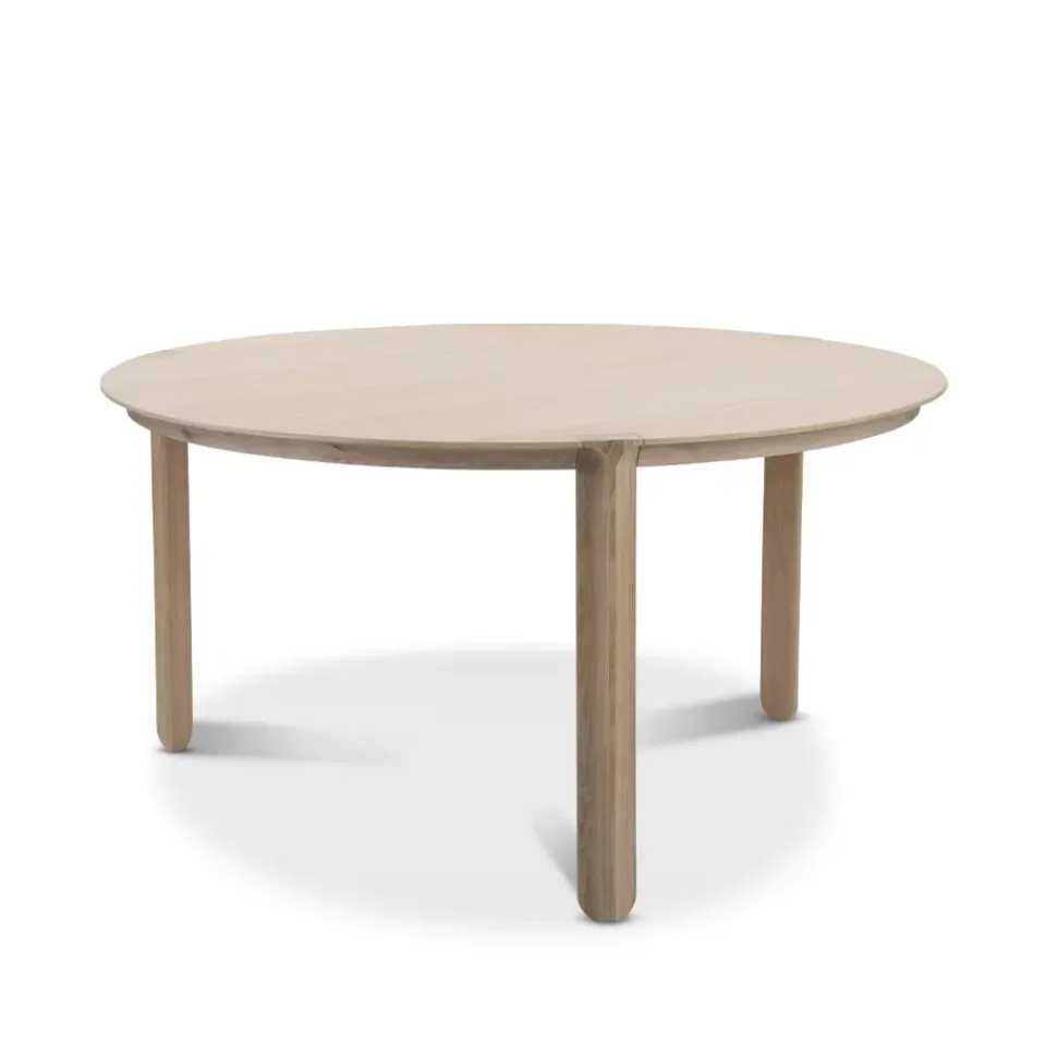 Mavis Dining Tables*Amor dining table round, oak white-pigmented hardwax oil Beige