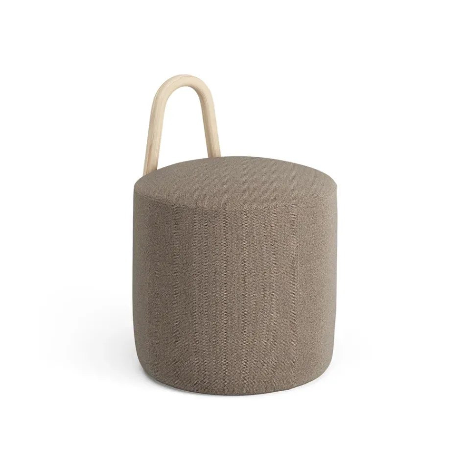 Swedese Sitting Poufs*Amstelle pouf small box natural lacquer, Main Line Flax 23 Beige