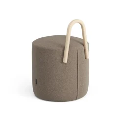 Swedese Sitting Poufs*Amstelle pouf small box natural lacquer, Main Line Flax 23 Beige