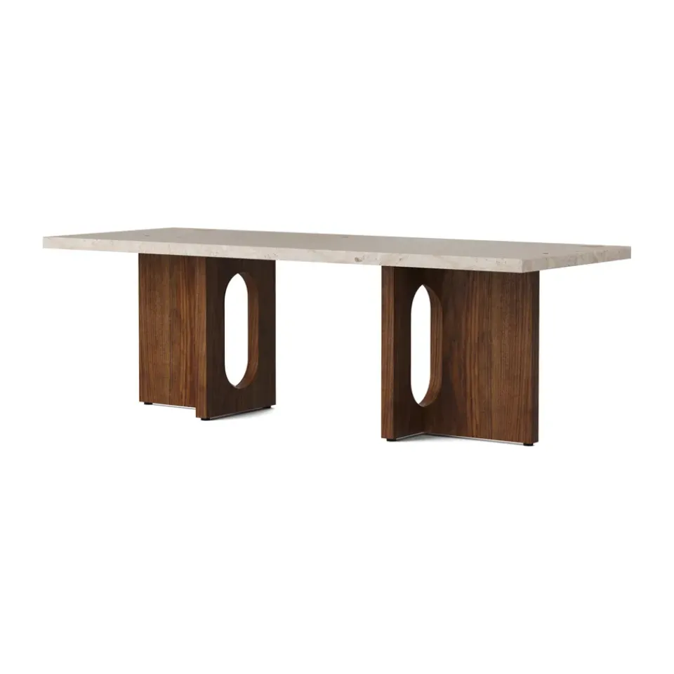 Audo Copenhagen Coffee Tables*Androgyne lounge table, Sand/kunis breccia, walnut legs Beige