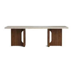 Audo Copenhagen Coffee Tables*Androgyne lounge table, Sand/kunis breccia, walnut legs Beige