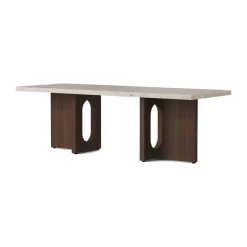 Audo Copenhagen Coffee Tables*Androgyne lounge table, Sand/kunis breccia, dark stained oak legs Beige