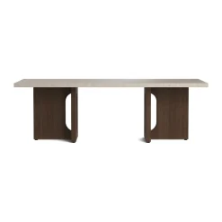 Audo Copenhagen Coffee Tables*Androgyne lounge table, Sand/kunis breccia, dark stained oak legs Beige