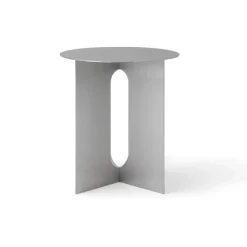 Audo Copenhagen Side Tables*Androgyne side table Ø40cm, Brushed steel Grey