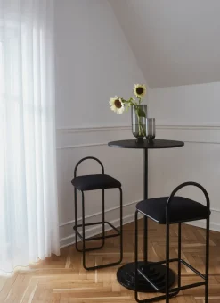 AYTM Bar Stools*Angui bar stool bouclé, Anthracite GreyBlack