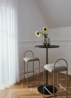 AYTM Bar Stools*Angui bar stool bouclé, Taupe Beige