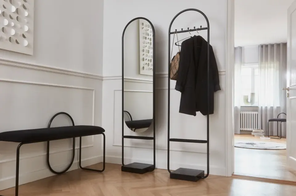 AYTM Benches*Angui bench bouclé, Anthracite GreyBlack