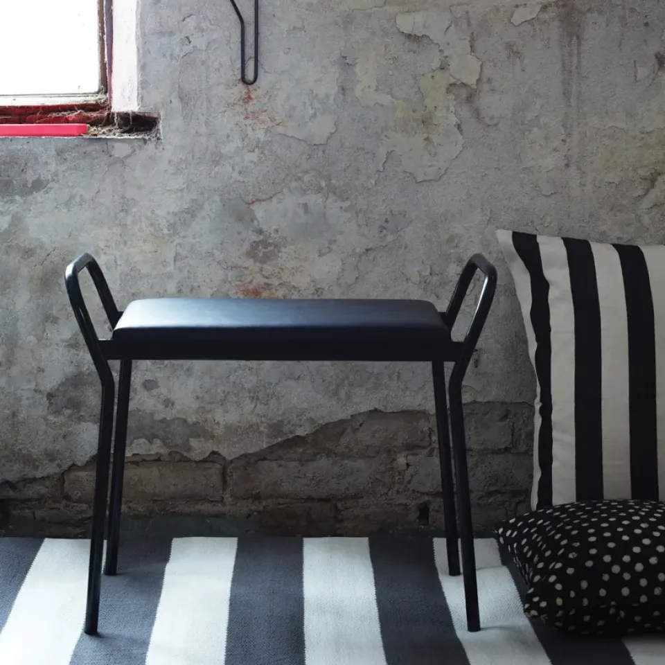 Maze Stools*Anyone stool, - leather Black