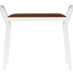 Maze Stools*Anyone stool, with vintage cognac leather White