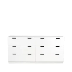 Mavis Dressers & Drawer Units*Aoko dresser double 6 drawers, lacquer White
