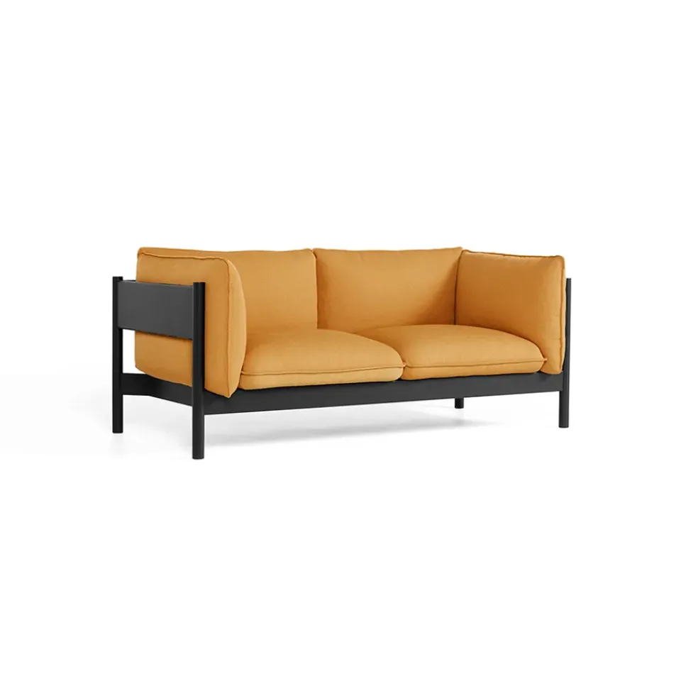 HAY Sofas*Arbour ECO 2-seater sofa, Fabric Vidar 472 mustard-black beech Yellow