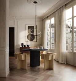 101 Copenhagen Dining Tables*Arc dining table Ø120 cm, Coffee oak Black