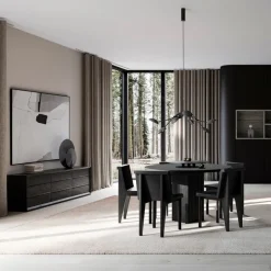 101 Copenhagen Dining Tables*Arc dining table Ø120 cm, Coffee oak Black