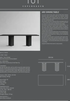 101 Copenhagen Dining Tables*Arc dining table 95x250 cm, Coffee oak Black