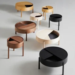 Woud Side Tables*Arc side table, Walnut Brown