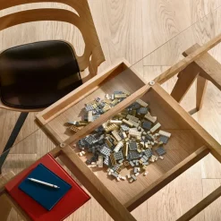 Design House Stockholm Desks*Arco desk, Oak clear lacquer incl. box, glass tabletop Beige