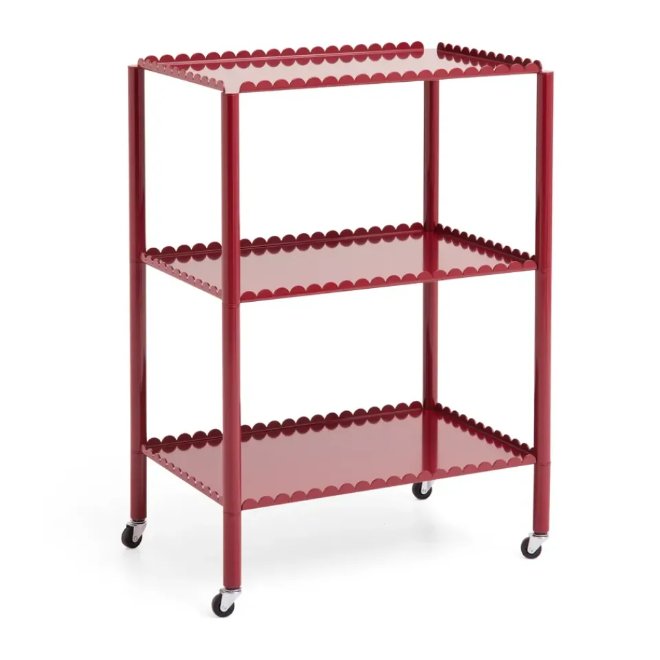 HAY Serving Trolleys*Arcs Trolley High serving trolley, Auburn Red