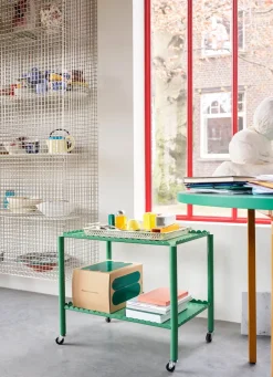 HAY Serving Trolleys*Arcs Trolley Low serving trolley, Soft jade Green