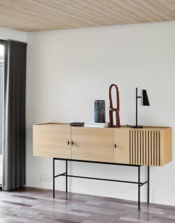 Woud Dressers & Sideboards*Array side table, 180 cm, White pigmented oak BeigeBlack