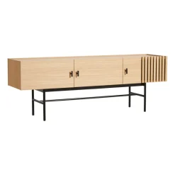Woud T.V & Media Units|Dressers & Sideboards*Array side table, low, 150 cm, White pigmented oak BeigeBlack