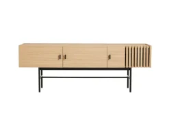 Woud T.V & Media Units|Dressers & Sideboards*Array side table, low, 150 cm, White pigmented oak BeigeBlack