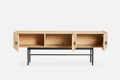 Woud T.V & Media Units|Dressers & Sideboards*Array side table, low, 150 cm, White pigmented oak BeigeBlack