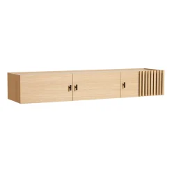 Woud T.V & Media Units|Dressers & Sideboards*Array sideboard wall-mounted, 150 cm, White pigmented oak BeigeBlack