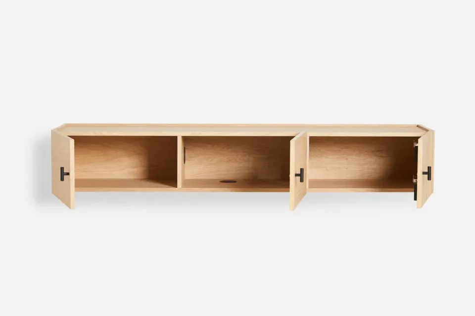 Woud T.V & Media Units|Dressers & Sideboards*Array sideboard wall-mounted, 150 cm, White pigmented oak BeigeBlack