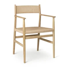 Brdr. Krüger Chairs*Arv arm chair woven back and seat, Oiled oak-paper ribbon BrownBeige