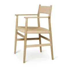 Brdr. Krüger Chairs*Arv arm chair woven back and seat, Oiled oak-paper ribbon BrownBeige