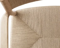 Brdr. Krüger Chairs*Arv arm chair woven back and seat, White oiled oak-paper ribbon BrownBeige