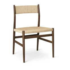 Brdr. Krüger Chairs*Arv chair woven back and seat, Smoke oiled oak-paper ribbon BrownBeige