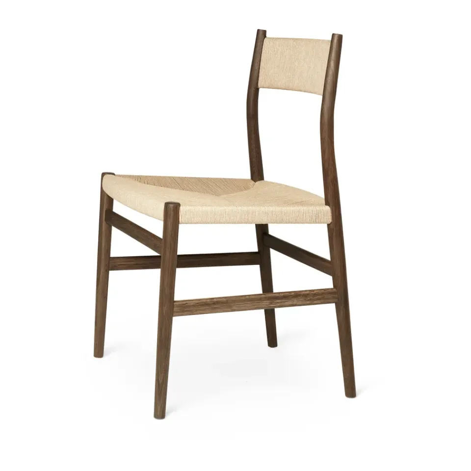 Brdr. Krüger Chairs*Arv chair woven back and seat, Smoke oiled oak-paper ribbon BrownBeige
