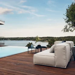 Skargaarden Outdoor Lounge Furniture|Garden Sofas & Garden Benches*Asker modular sofa, Sunbrella Sling light , middle section large Grey
