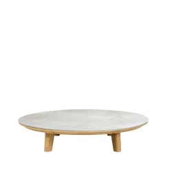 Cane-line Table For Outdoor Use|Outdoor Lounge Furniture*Aspect coffee table, Fossil -teak, ceramic Grey