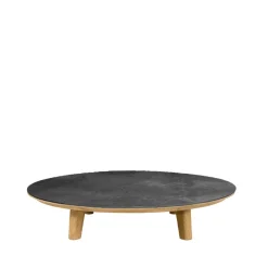 Cane-line Table For Outdoor Use|Outdoor Lounge Furniture*Aspect coffee table, Fossil -teak, ceramic Black