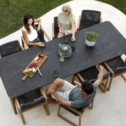 Cane-line Table For Outdoor Use*Aspect dining table, Fossil -teak 210 cm Black