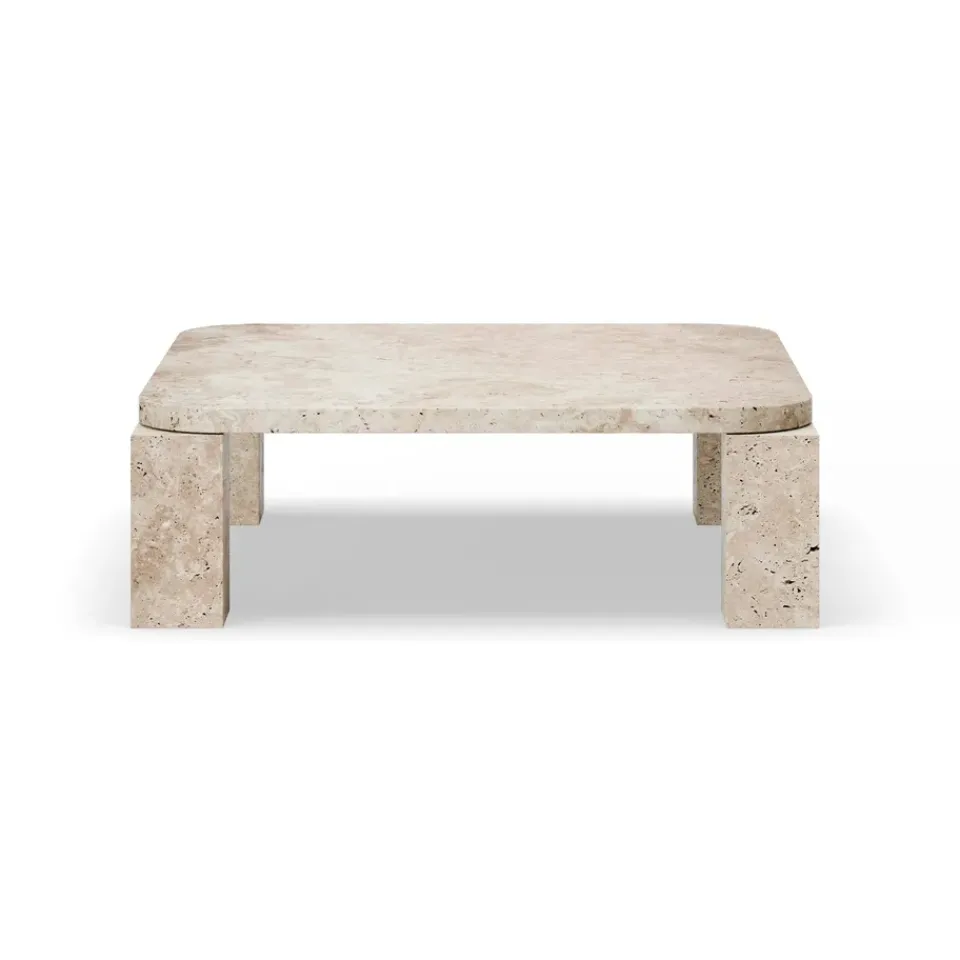 New Works Coffee Tables*Atlas coffee table 82x82 cm, Unfilled Travertine Beige