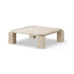 New Works Coffee Tables*Atlas coffee table 82x82 cm, Unfilled Travertine Beige
