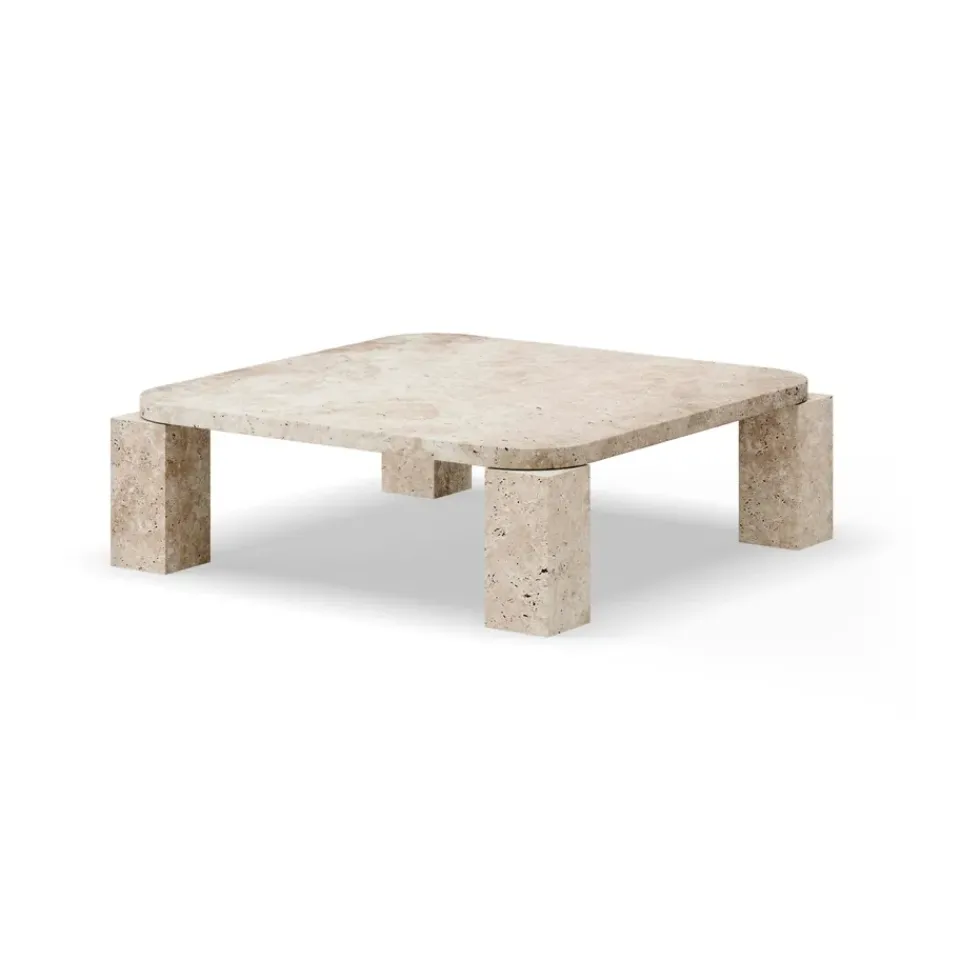 New Works Coffee Tables*Atlas coffee table 82x82 cm, Unfilled Travertine Beige