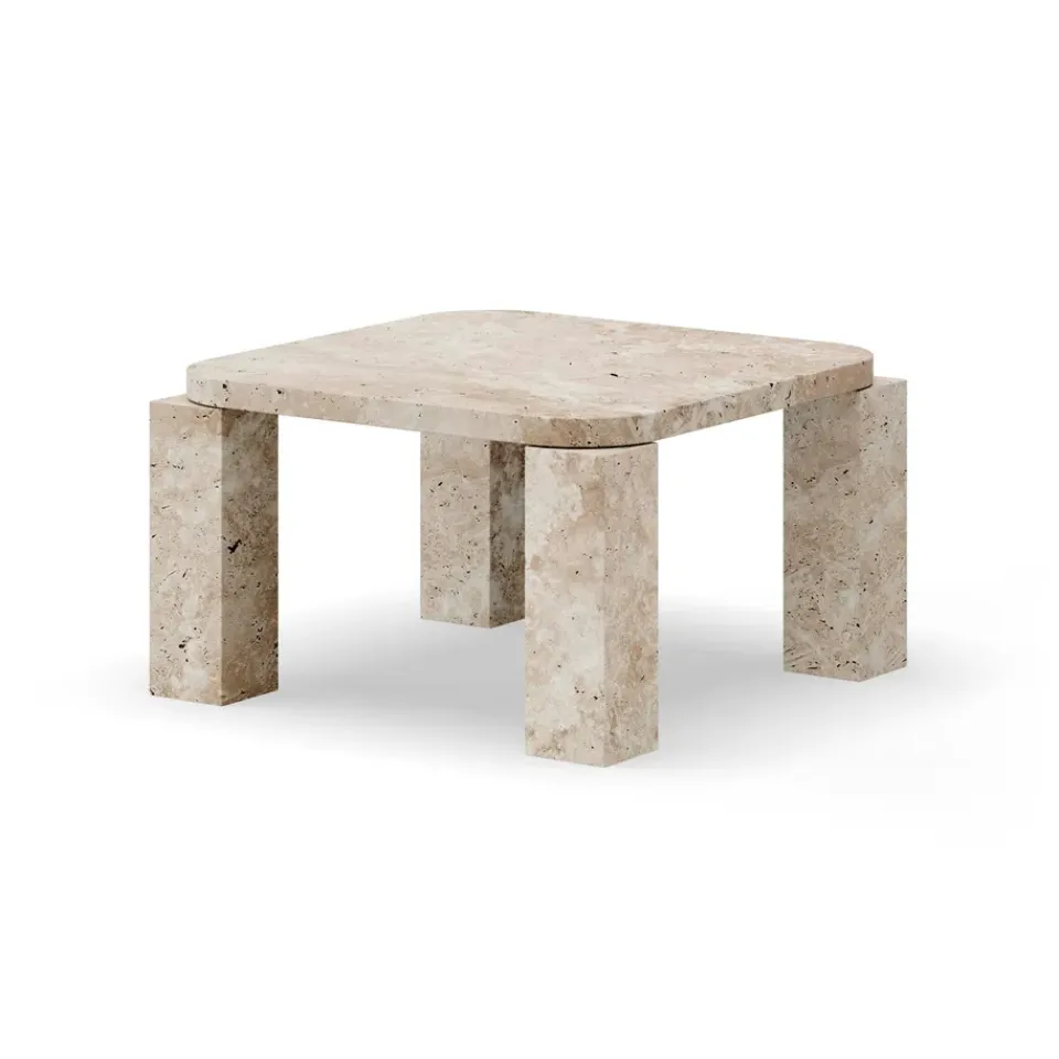 New Works Coffee Tables*Atlas coffee table 60x60 cm, Unfilled Travertine Beige