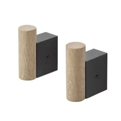 Muuto Clothes Hooks & Hangers*Attach hook 2-pack, Oak- Black